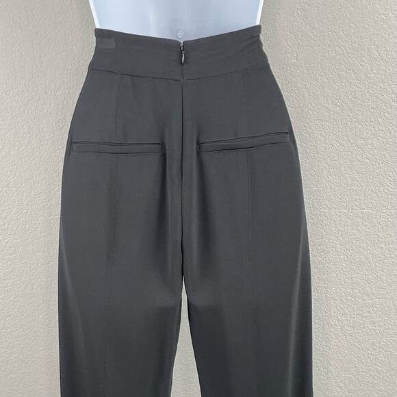 Veronica Beard Paula Black High Waist Back Zip Slit Hem Slim Trouser Pants 00/XS - Picture 9 of 14